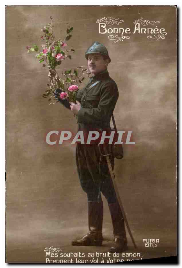 CPA Bonne Annee Soldat