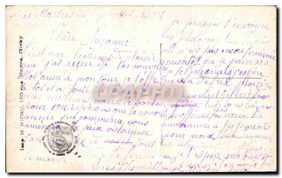 CPA Honneur aux Dragons Militaria — Rückseite