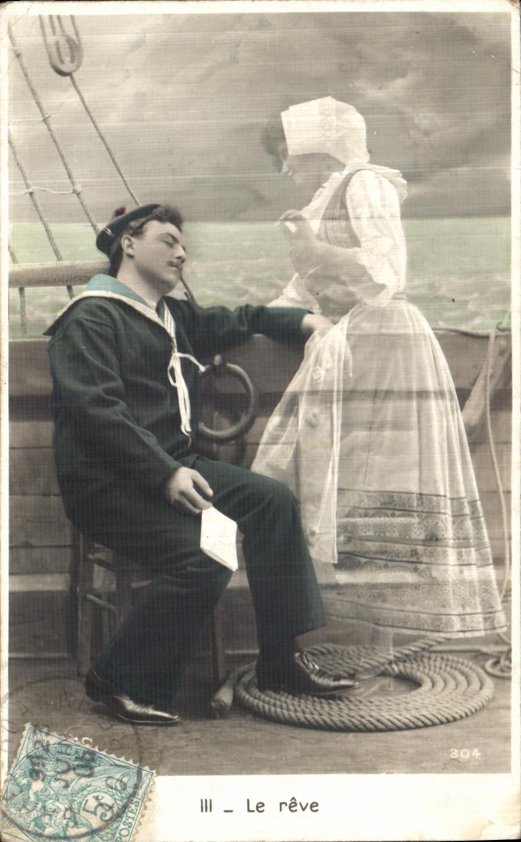 CPA Le Reve Marin Militaria