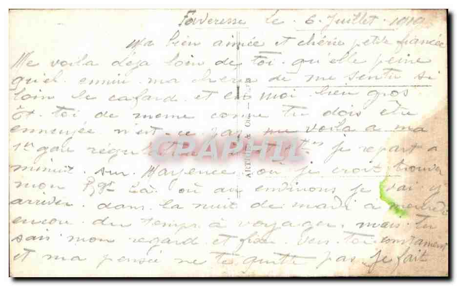 CPA Le baiser Militaria — Rückseite