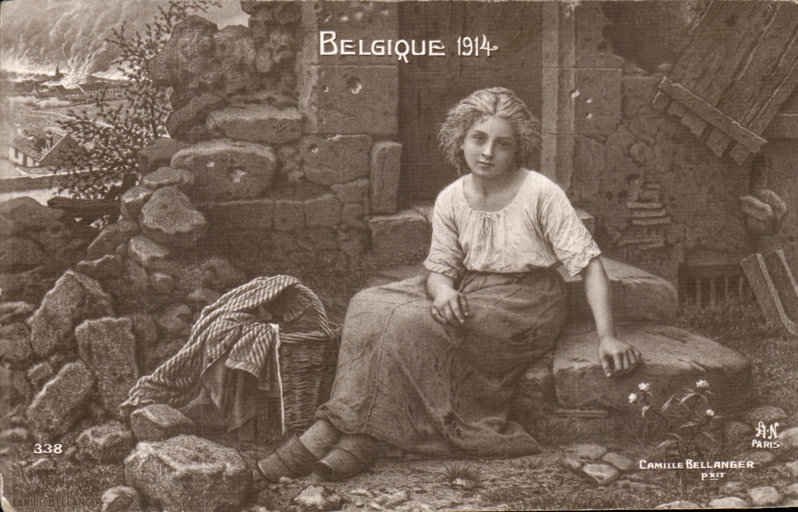 CPA Belgique 1914 Militaria Femme