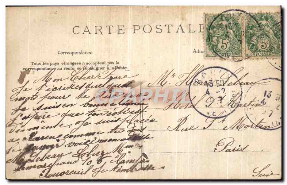 Femme en chapeau noir tenant un bouquet — E.L.D. n°4145 — Verso