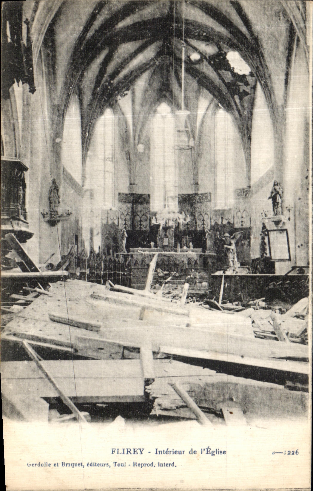 CPA Flirey Interieur de L Eglise Militaria 