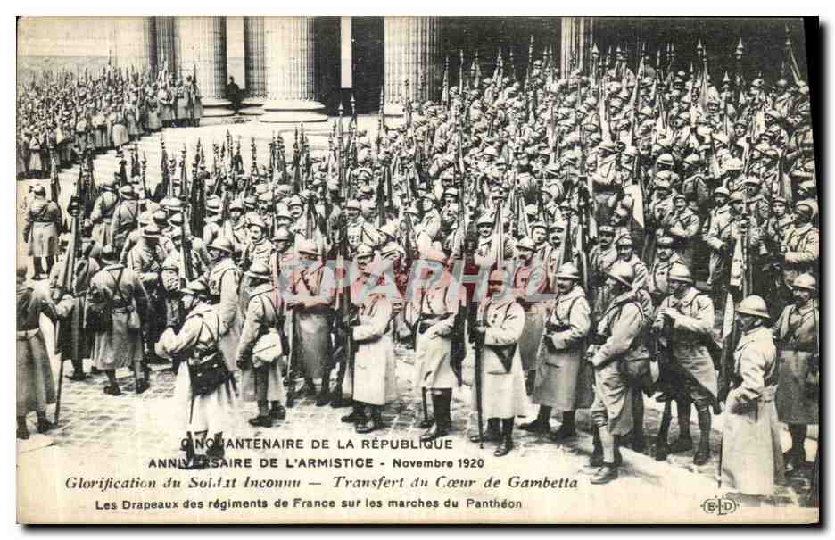 CPA Cinquantenaire De La Republique Anniversaire De L Armistice Transfert du coeur de Gambetta Militaria 