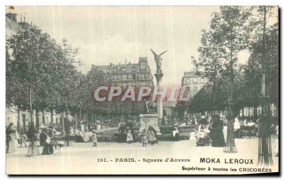 CPA Paris Square d Anvers Moka Leroux