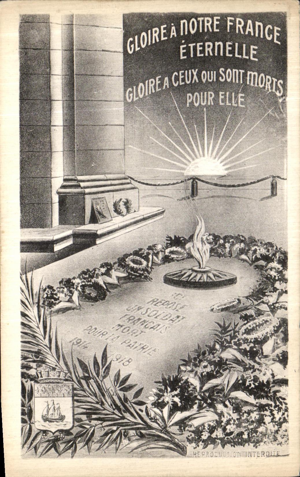 CPA Gloire a Notre France Eternelle Militaria Soldat inconnu Paris 