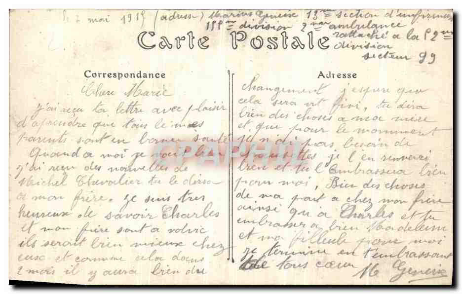 CPA Campagne Cathedrale De Reims Dessus de la voute apres le bombardement Militaria — Verso