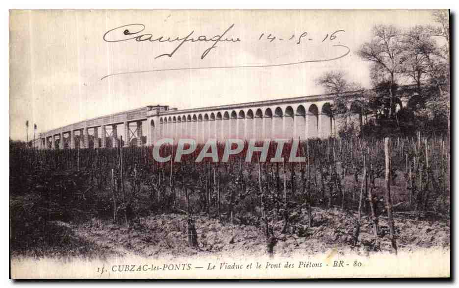 CPA Cubzac les Ponts Le Viaduc et le Pont des Pietons