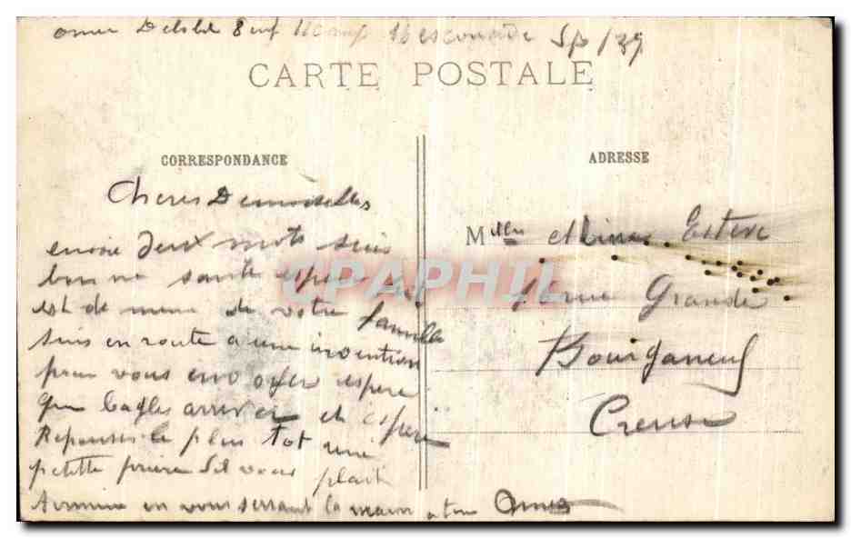 CPA La Cathedrale de Reims en feu Militaria — Verso