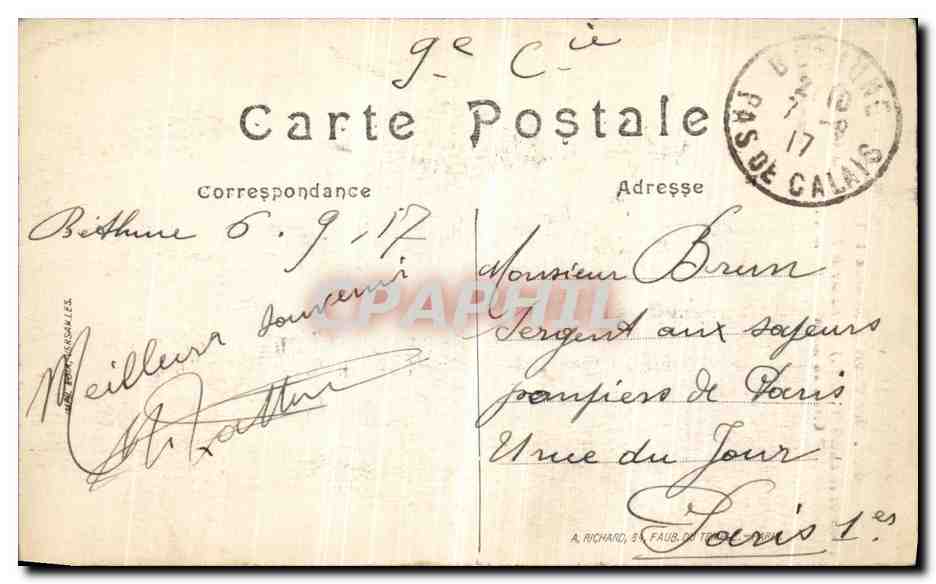 CPA La Grande Guerre de Loos Ruines de l Eglise de la Cite numero 5 Militaria — Rückseite