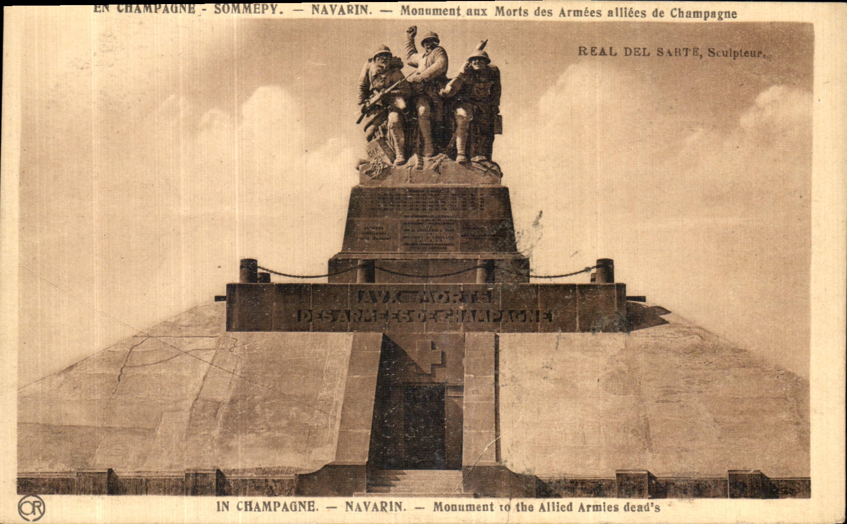 Monument aux Morts des Armées alliées de Champagne — Sommepy — Navarin — Sculpteur : Réal Del Sarte