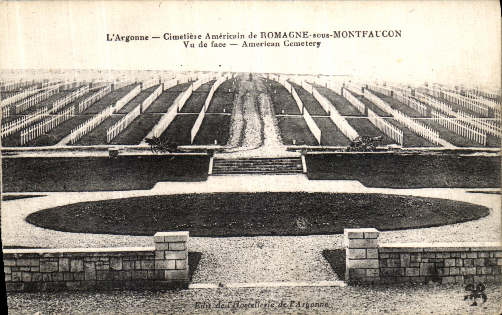 Cimetière Américain de Romagne-sous-Montfaucón — L'Argonne — Éditeur : J. Hostellerie de l'Argonne