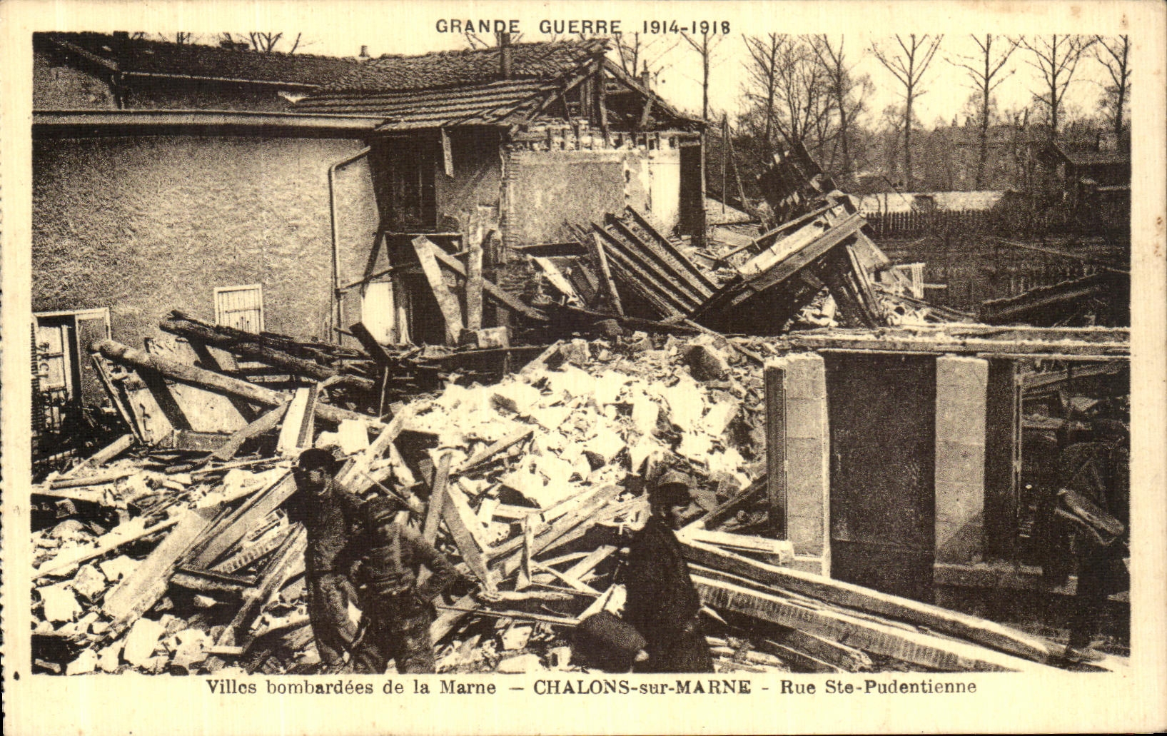 Châlons-sur-Marne — Rue Ste-Pudentienne — villes bombardées de la Marne — Grande Guerre 1914-1918
