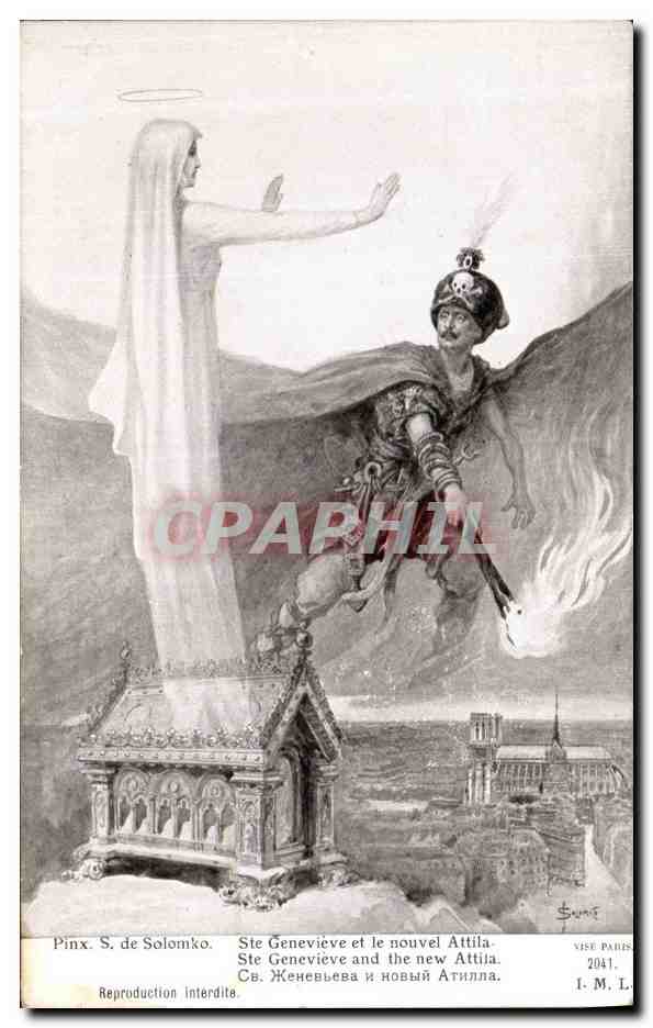 CPA Ste Genevieve et le nouvel Attila Militaria