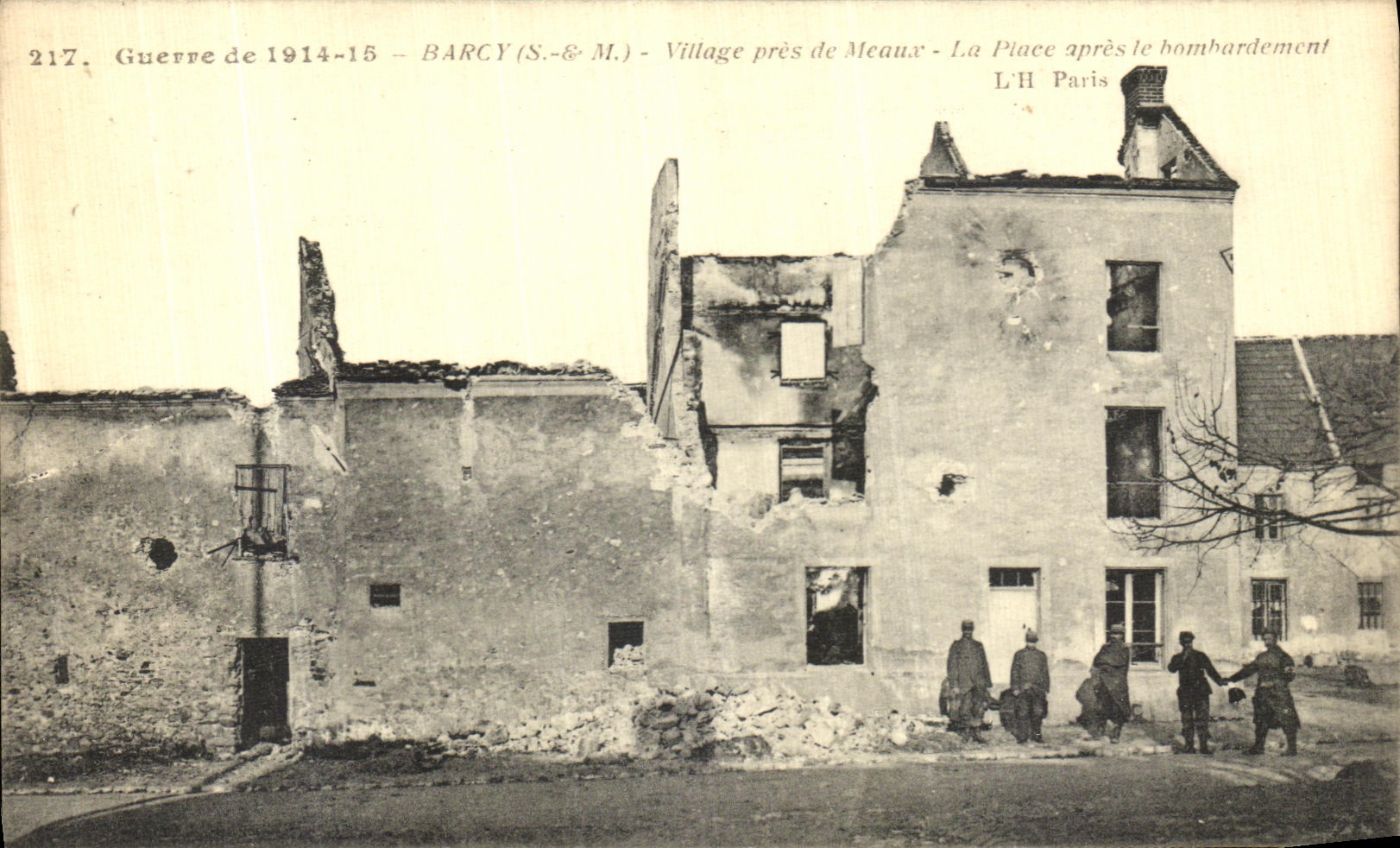 Barcy (S.& M.) - Village près de Meaux - La Place après le bombardement