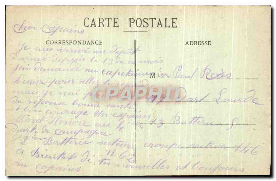 CPA Revigny Hotel de Ville avant et apres le bombardement Militaria — Rückseite