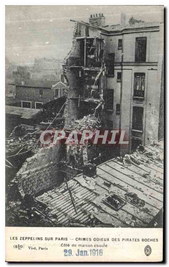 CPA Les Zeppelins Sur Paris Crimes Odieux Des Pirates Boches Militaria