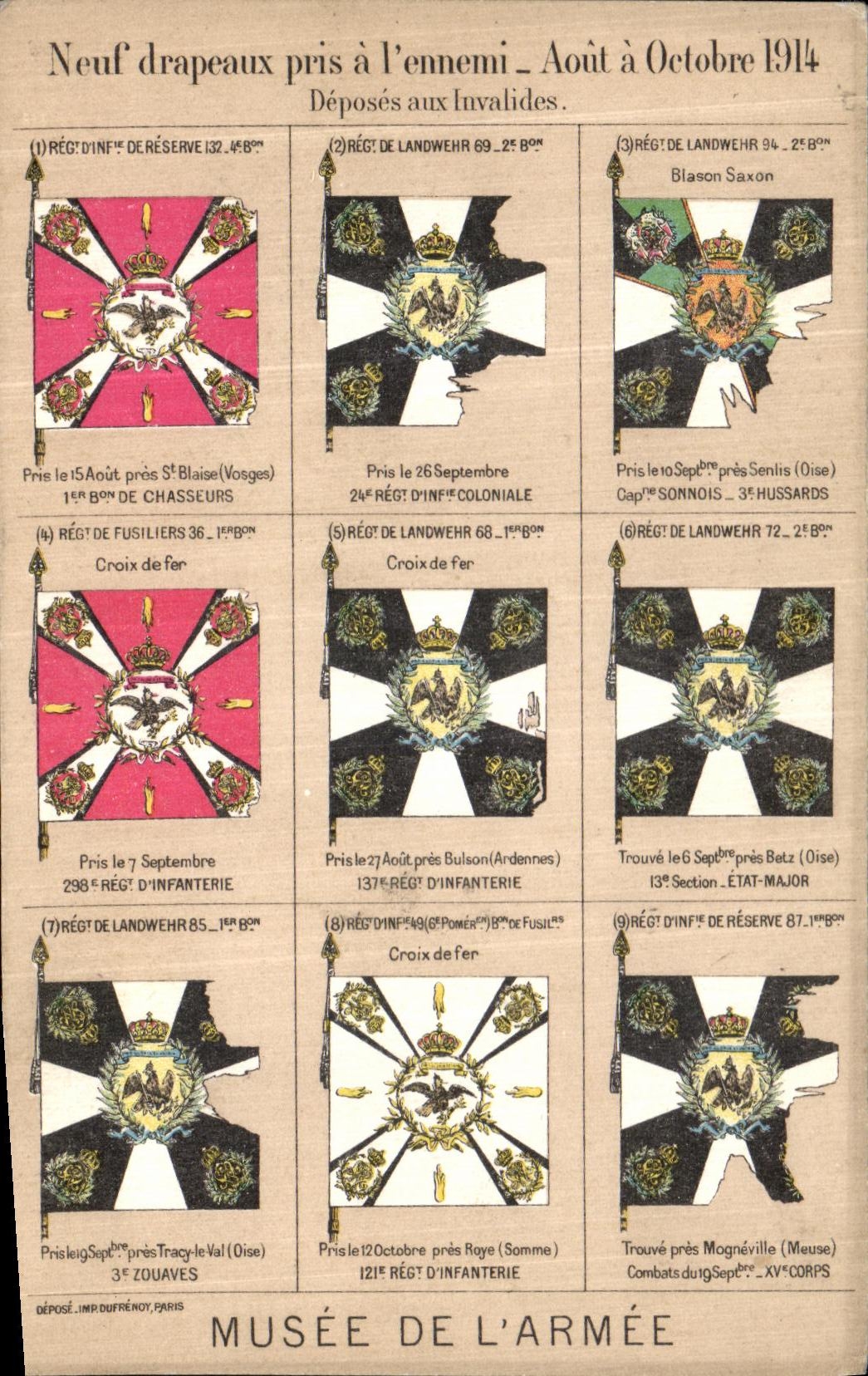 CPA Drapeaux allemands Deposes aux invalides Paris Militaria