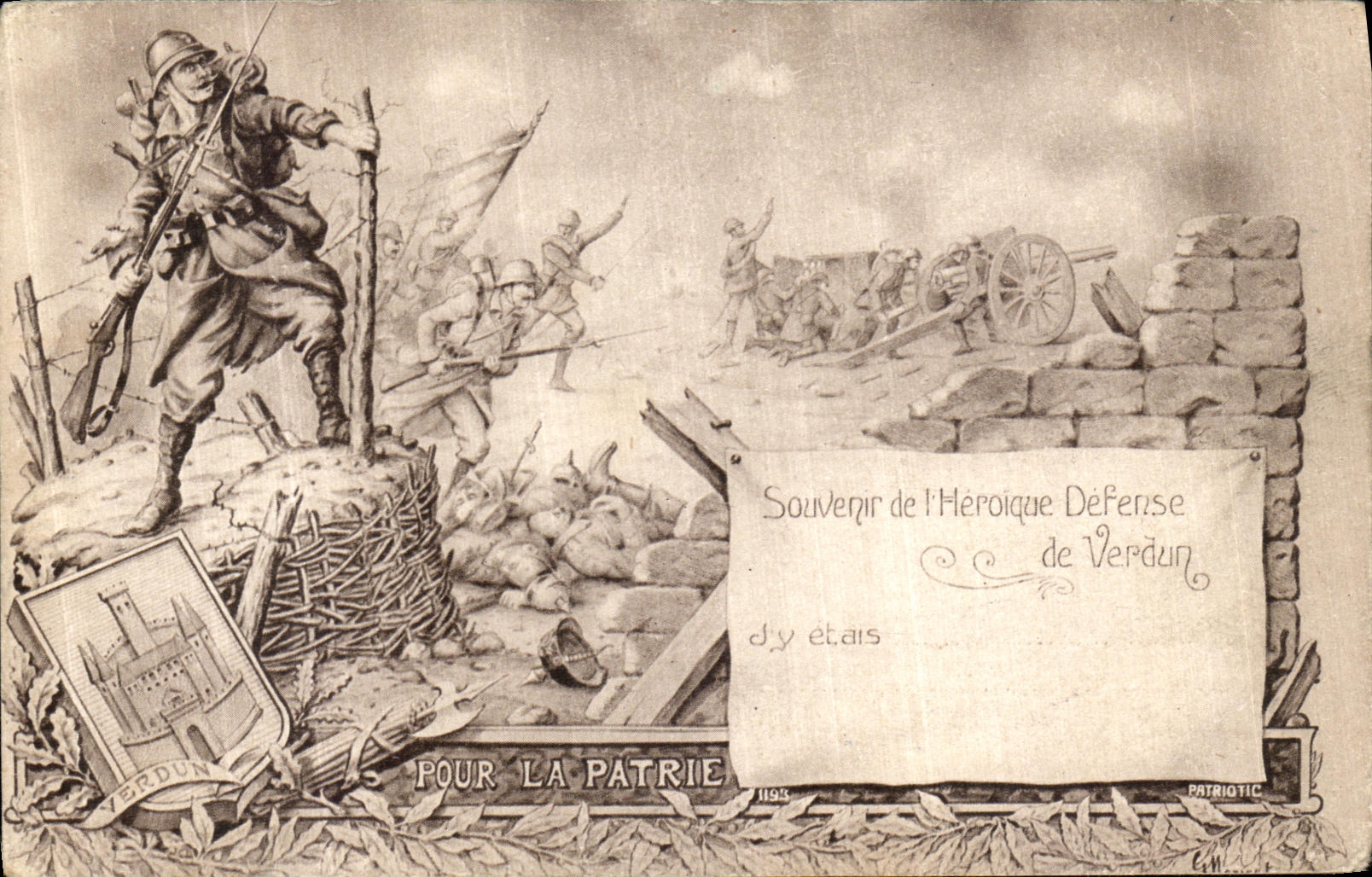 CPA Souvenir de l Heroique Defense de Verdun Militaria