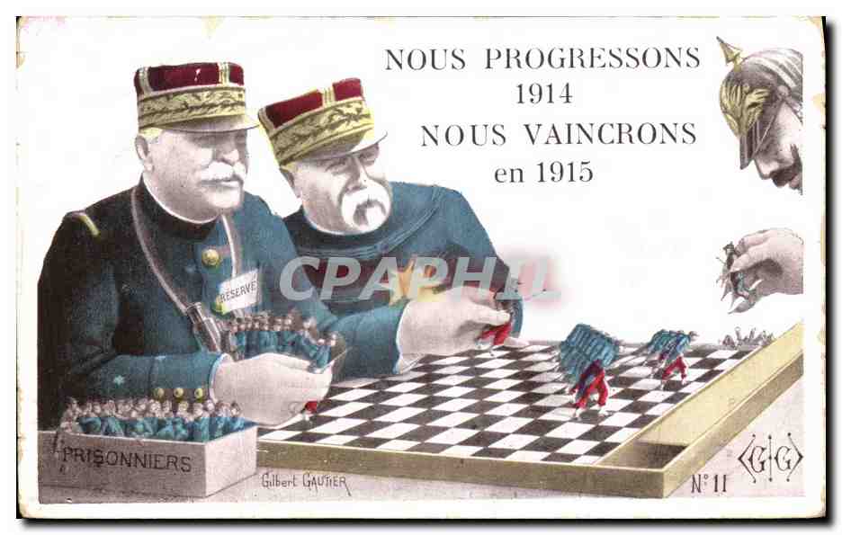 CPA Nous Progressons Nous Vaincrons Echecs Militaria