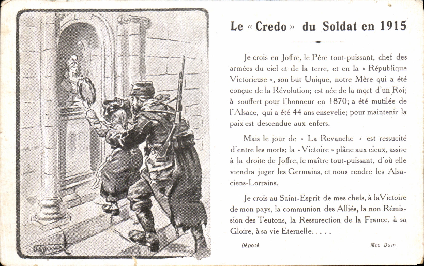 CPA Le Credo du Soldat en 1915 