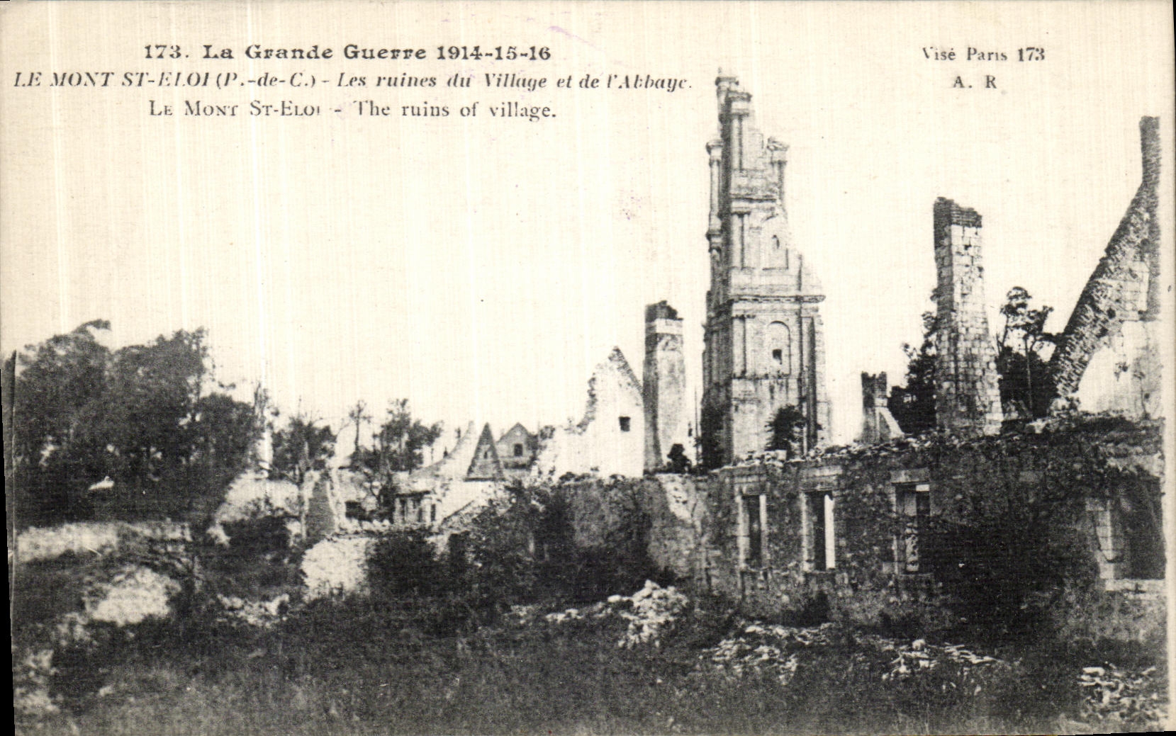 CPA Le Mont St Eloi Les ruines du Village et de l abbaye Militaria