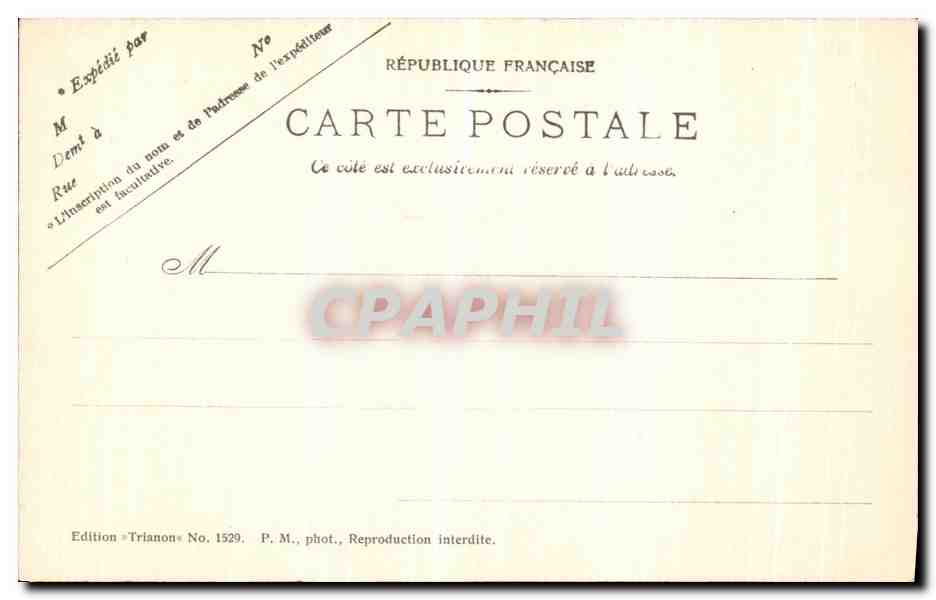 CPA Paris Parc Monceau le petit pont — Verso