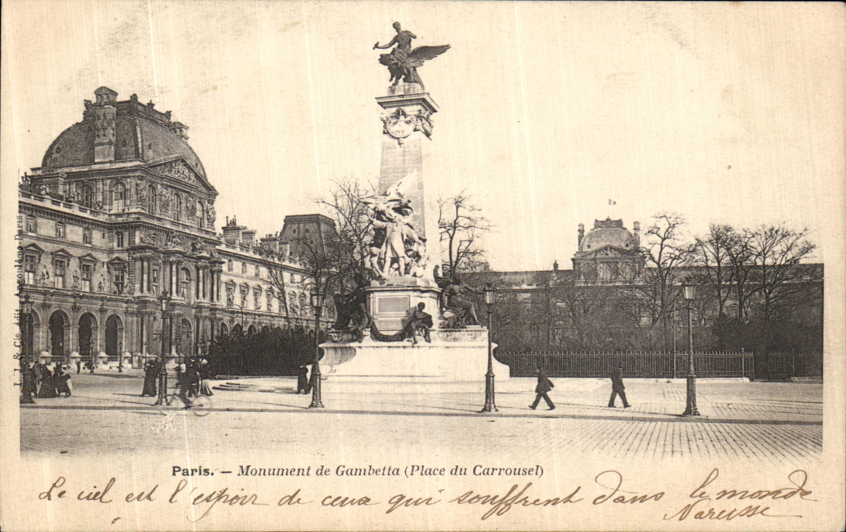 CPA Paris Monument de Gambetta Louvre