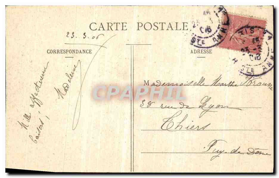 CPA Paris Les Grands Maessins du Louvre Rue De Rivoli — Rückseite