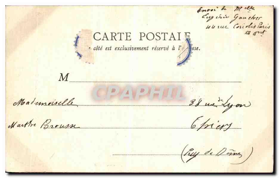 CPA Paris Fontaine Saint Sulpice — Rückseite
