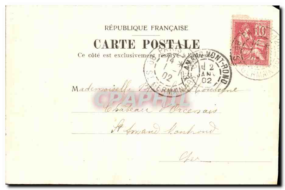 PARIS — La cascade du Bois de Boulogne — N. & Cie. No.63 — Achterkant