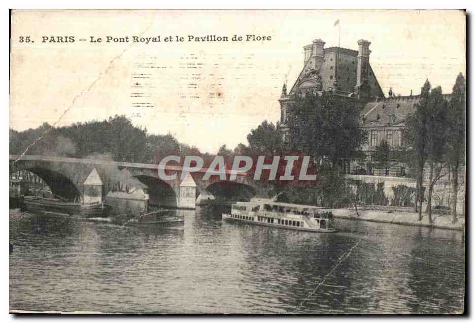 CPA Paris Le pont Royal Et Le Pavillon De Flore 