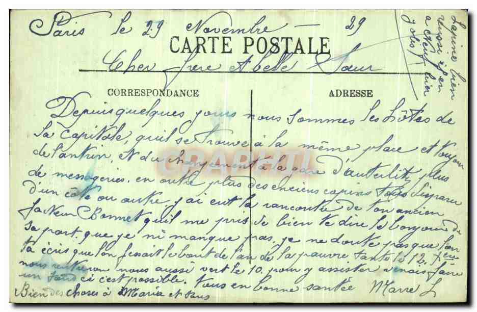 CPA Paris Le Luxembourg La Fontaine de Carpeaux — Verso