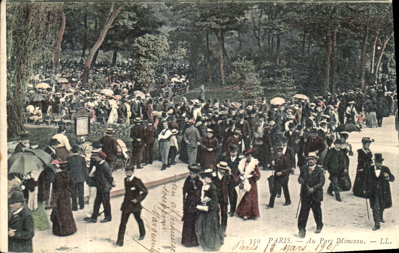 París — En el Parque Monceau — LL. — n° 350 - Anverso
