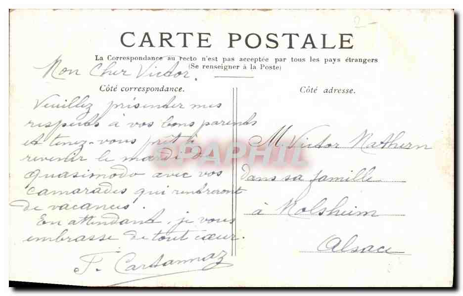 CPA Paris L Arc des Tuileries — Rückseite