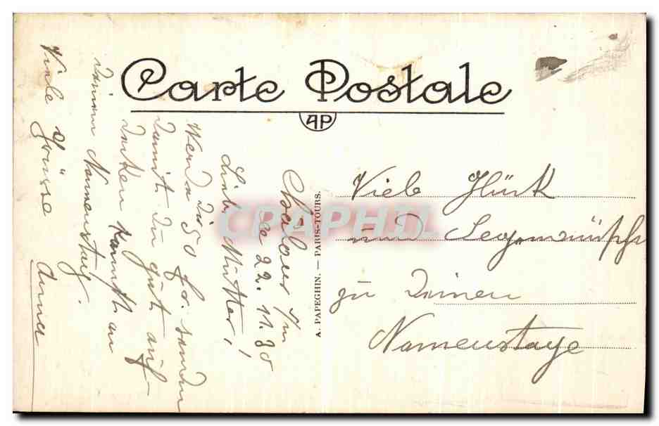 CPA Paris Souvenir Affectueux Hirondelle Tour Eiffel — Rückseite