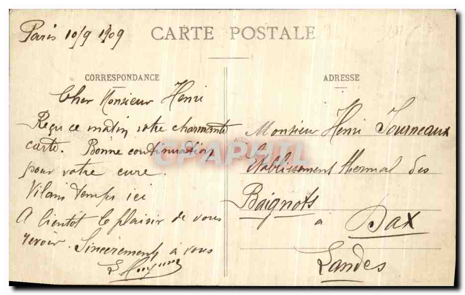 CPA Paris Au Jardin du Luxembourg — Rückseite