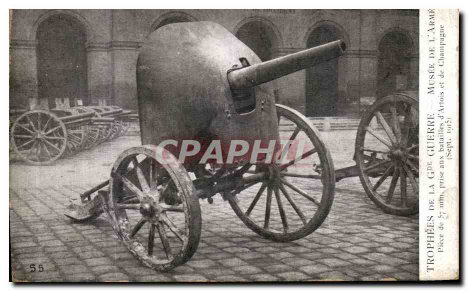 CPA Paris Trophees De La grande guerre Musee de l armee Piece de 57 mm prise aux batailles d Artois et de Champagne 