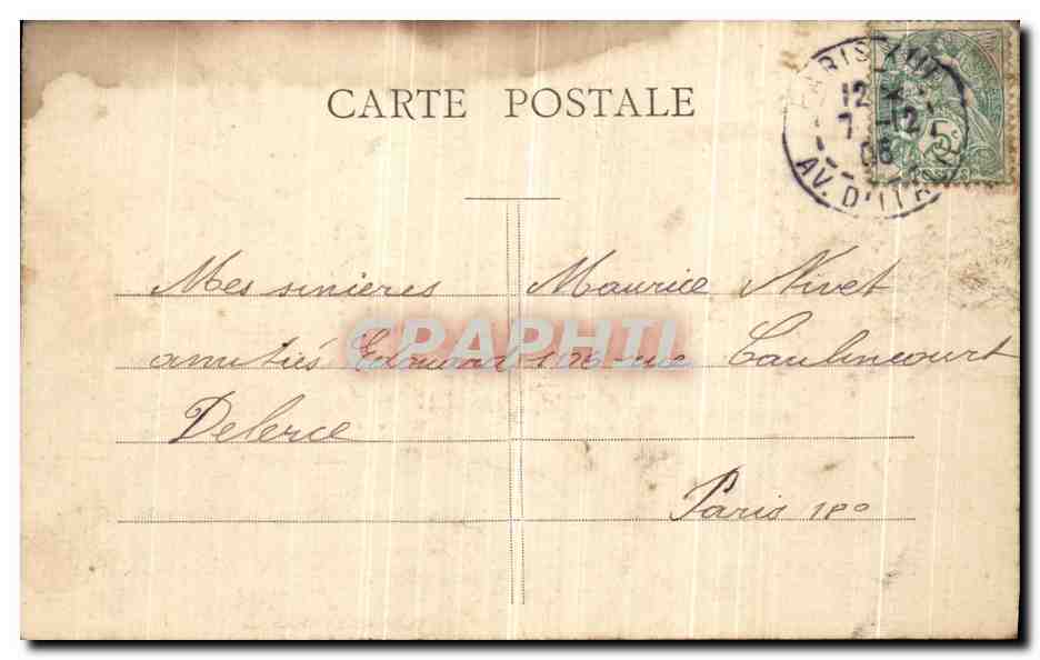 CPA Paris Hospice de la Salpetriere — Verso