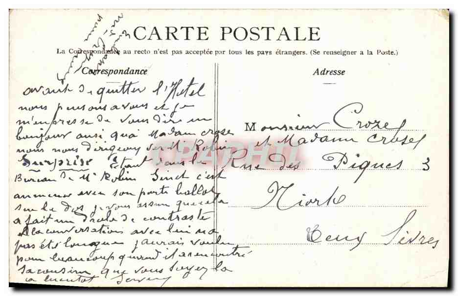 CPA Paris La Gare D Orleans Quai d Orsay — Rückseite