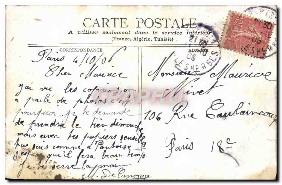 CPA Paris Perspective Du Bd Denis — Rückseite