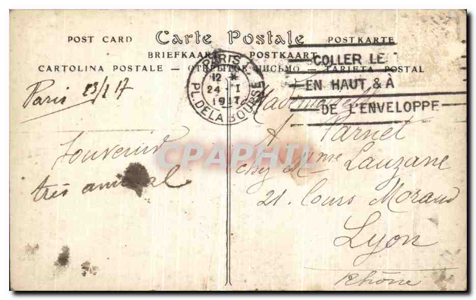 CPA Paris La Rue Royale  — Rückseite