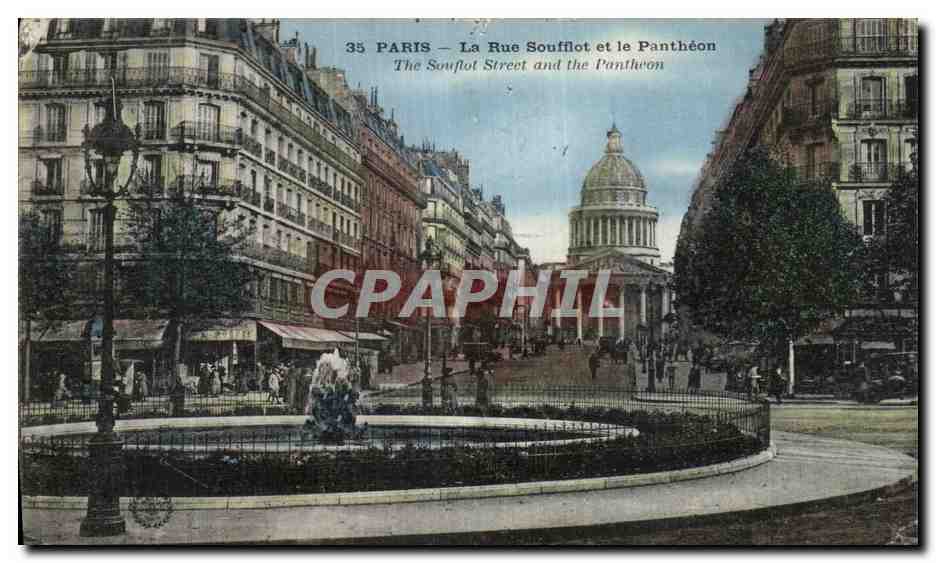 CPA Paris La Rue Soufflot et Le Pantheon 