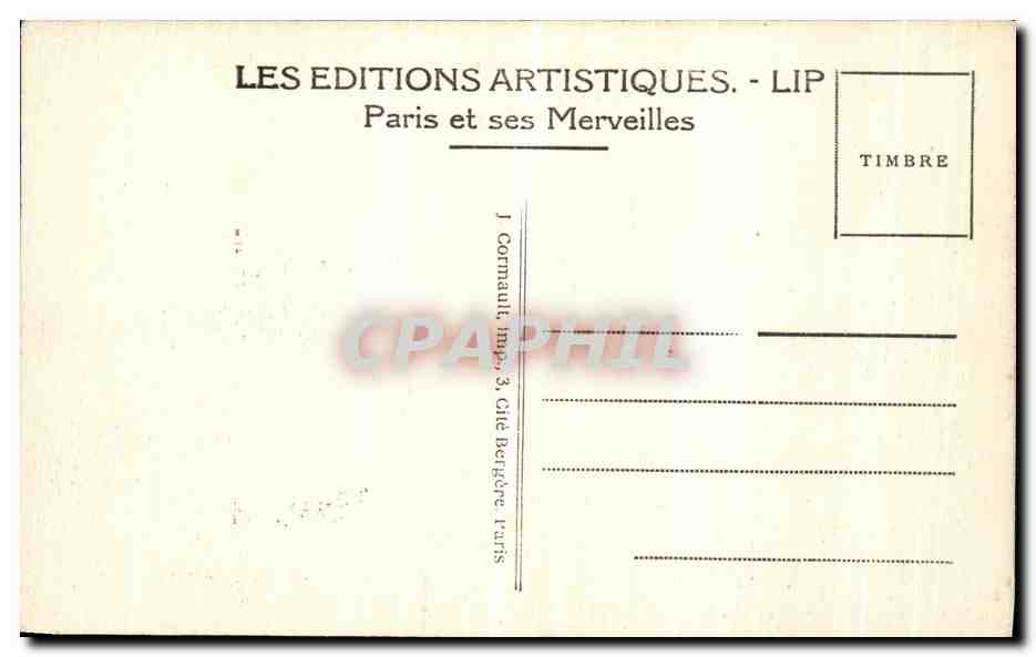 CPA Paris L Avenue du Bois de Boulogne Pris Vers l Arc de Triomphe  — Rückseite