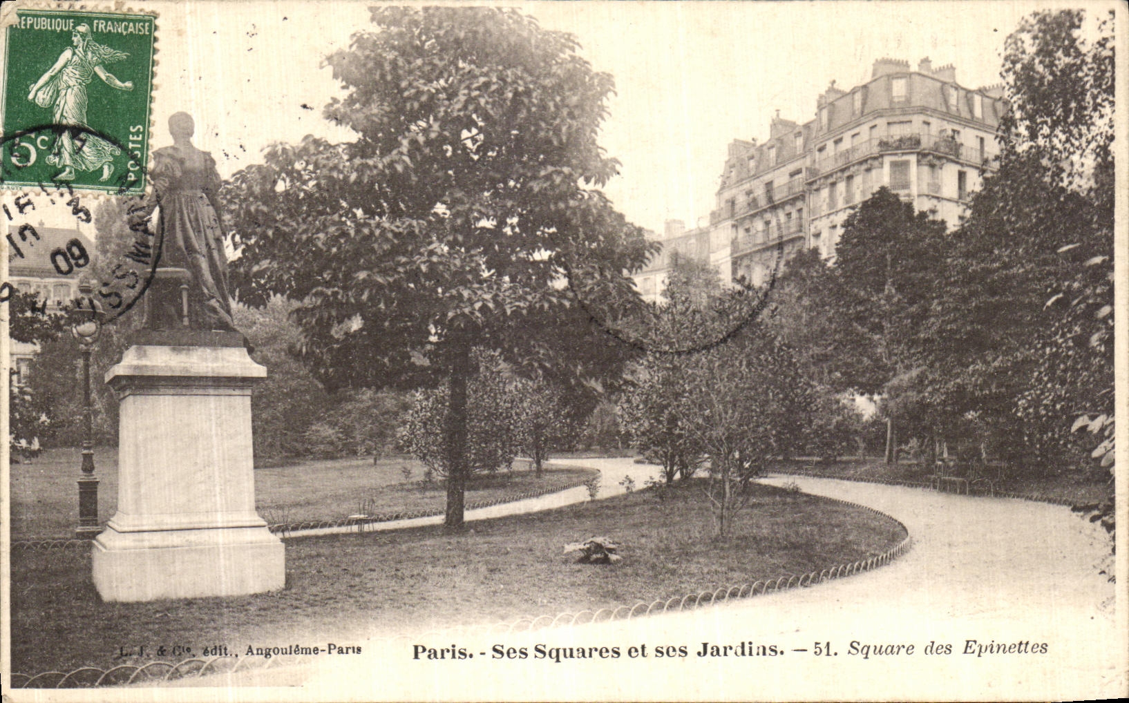 CPA Paris Ses Squares et ses Jardins Square des Epinettes