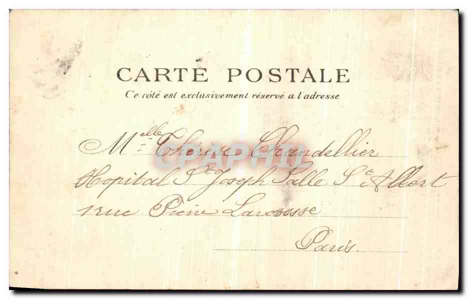 CPA Paris La Fontaine Saint Marie Square de L Archeveche — Rückseite