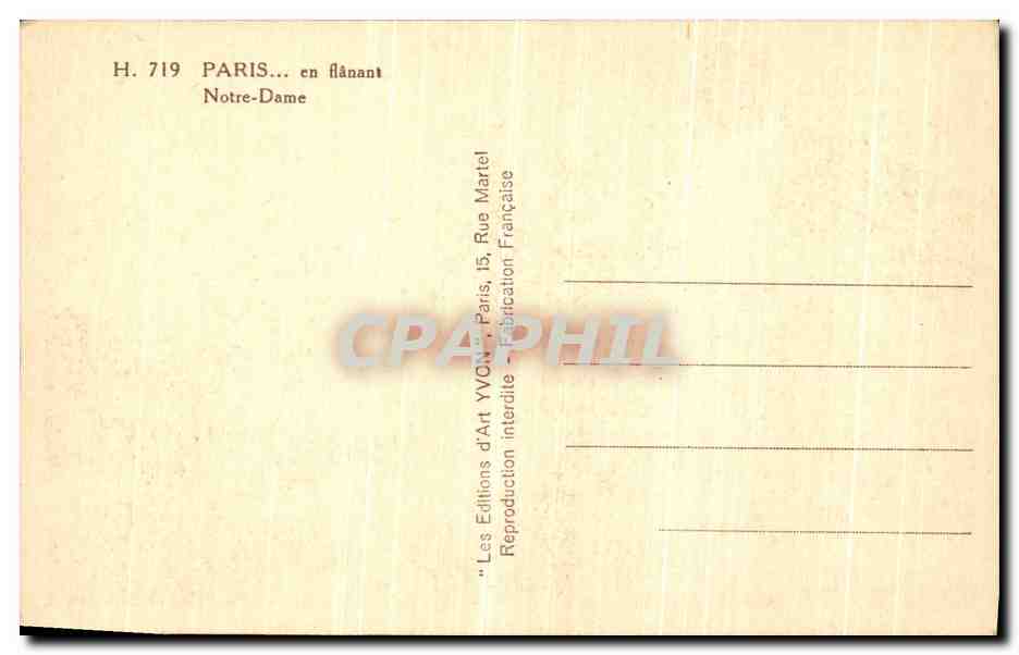 CPA Paris en Flanant Notre Dame — Rückseite
