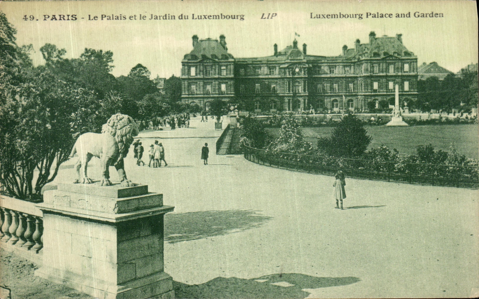 CPA Paris Le Palais et le Jardin Luxembourg Lion