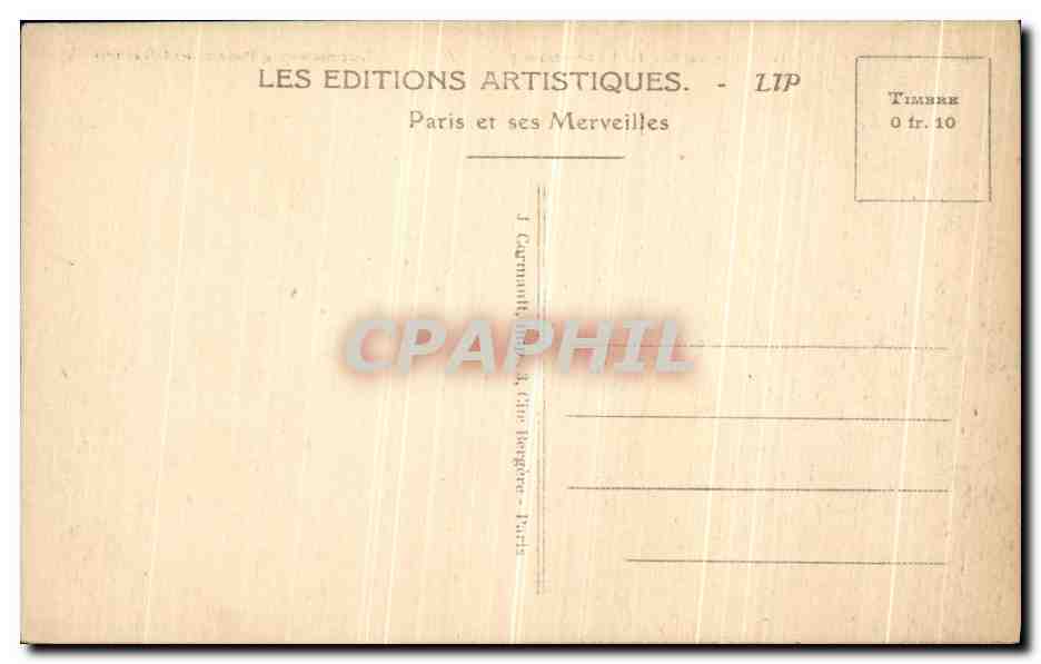 CPA Paris Le Palais et le Jardin Luxembourg Lion — Verso