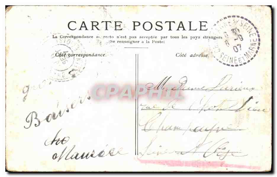 CPA Paris Le Palais et le Jardin Luxembourg — Verso